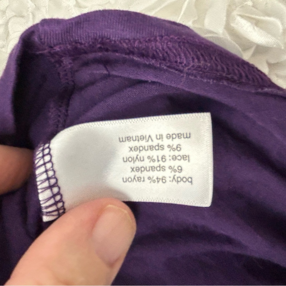 Lane Bryant Purple Chemise Tank‎ Top w/Lace 22/24 - Picture 6 of 7